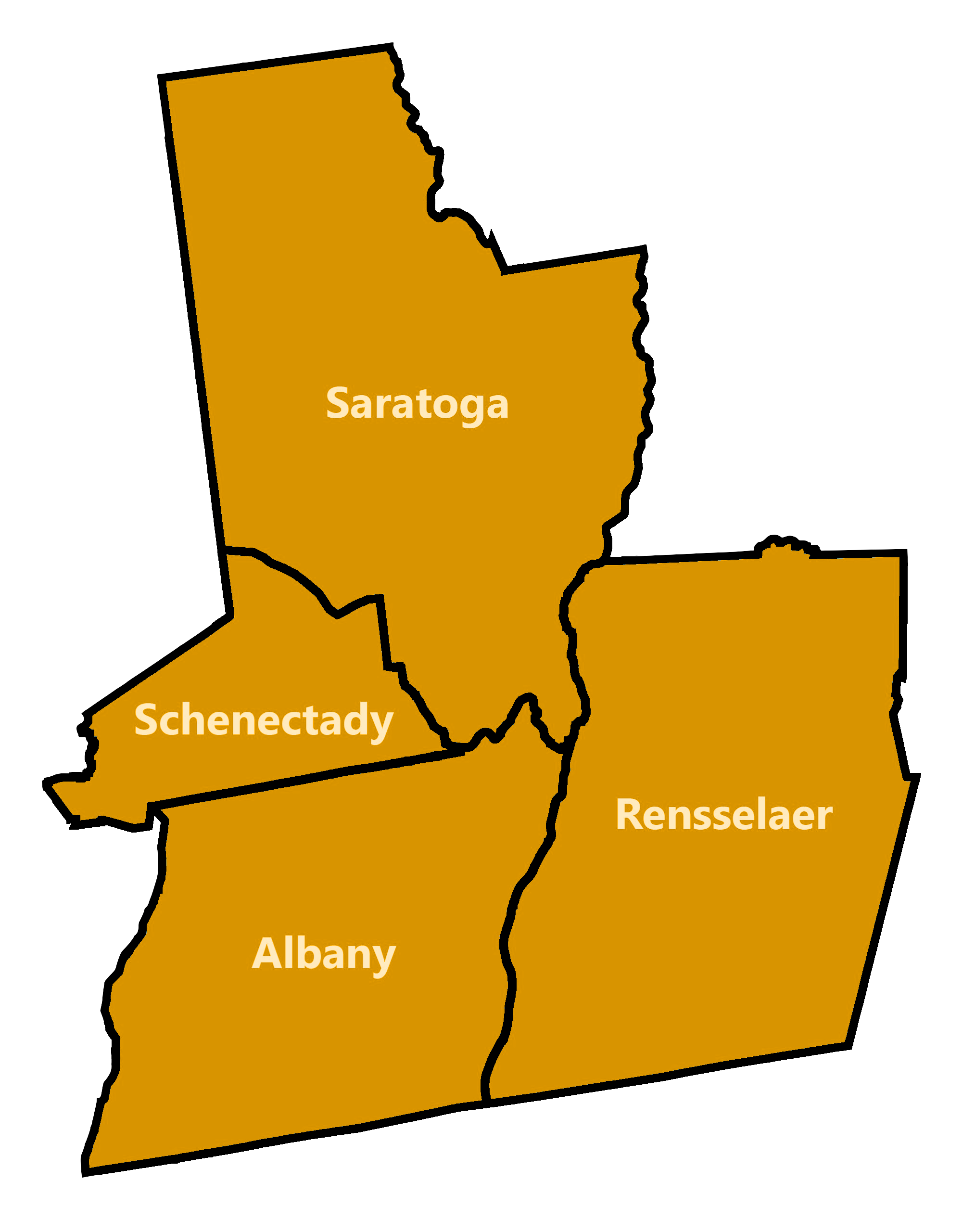 Albany County, Saratoga County, Rensselaer County, Schenectady County